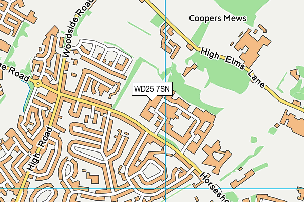 WD25 7SN map - OS VectorMap District (Ordnance Survey)