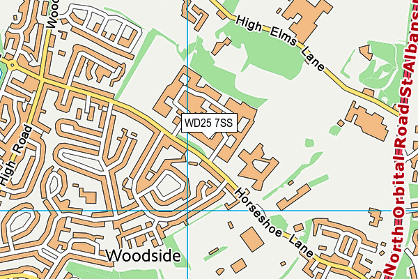 WD25 7SS map - OS VectorMap District (Ordnance Survey)