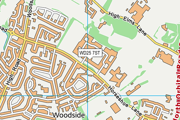 WD25 7ST map - OS VectorMap District (Ordnance Survey)