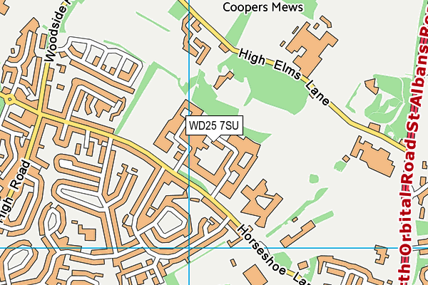 WD25 7SU map - OS VectorMap District (Ordnance Survey)