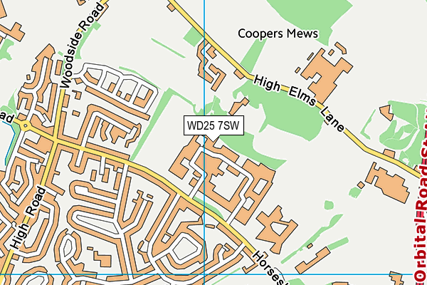 WD25 7SW map - OS VectorMap District (Ordnance Survey)