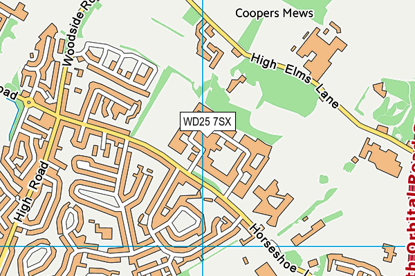 WD25 7SX map - OS VectorMap District (Ordnance Survey)