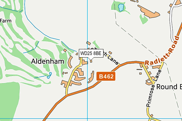 WD25 8BE map - OS VectorMap District (Ordnance Survey)