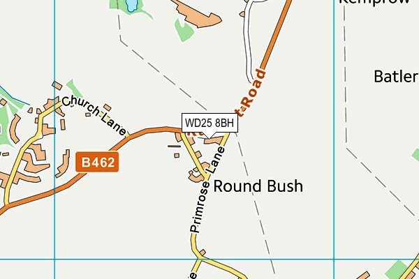 WD25 8BH map - OS VectorMap District (Ordnance Survey)