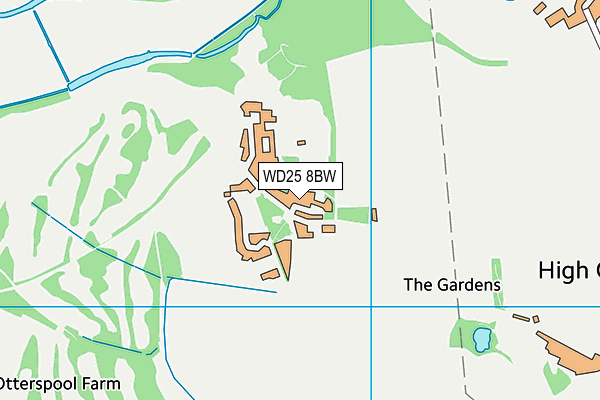 WD25 8BW map - OS VectorMap District (Ordnance Survey)
