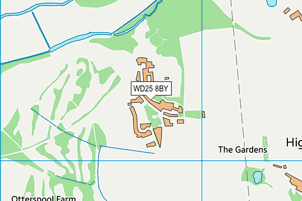 WD25 8BY map - OS VectorMap District (Ordnance Survey)