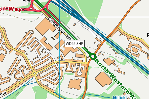 WD25 8HP map - OS VectorMap District (Ordnance Survey)