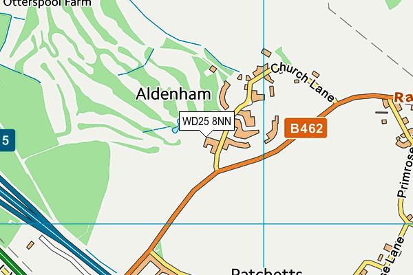 Aldenham Golf Club map (WD25 8NN) - OS VectorMap District (Ordnance Survey)