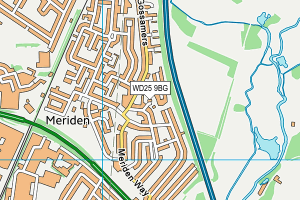 WD25 9BG map - OS VectorMap District (Ordnance Survey)