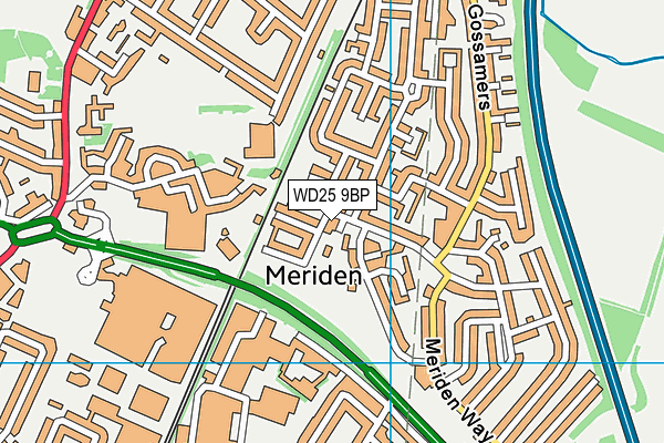 WD25 9BP map - OS VectorMap District (Ordnance Survey)