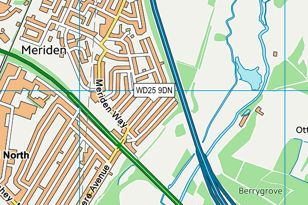 WD25 9DN map - OS VectorMap District (Ordnance Survey)
