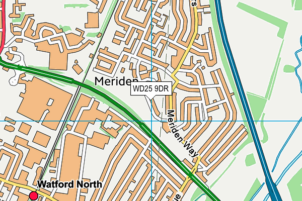 WD25 9DR map - OS VectorMap District (Ordnance Survey)
