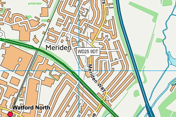 WD25 9DT map - OS VectorMap District (Ordnance Survey)