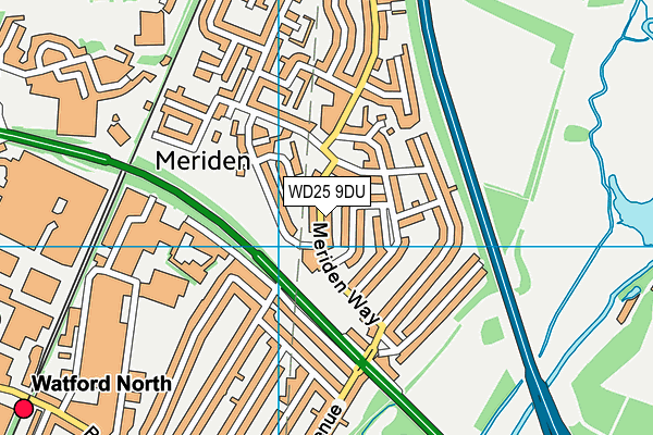 WD25 9DU map - OS VectorMap District (Ordnance Survey)