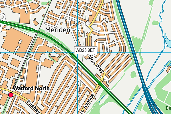 Meriden Community Centre map (WD25 9ET) - OS VectorMap District (Ordnance Survey)