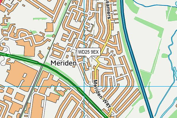 WD25 9EX map - OS VectorMap District (Ordnance Survey)