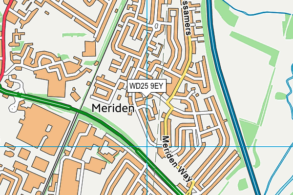 WD25 9EY map - OS VectorMap District (Ordnance Survey)