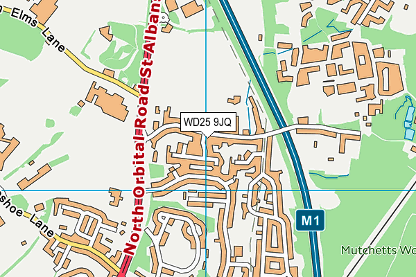 WD25 9JQ map - OS VectorMap District (Ordnance Survey)