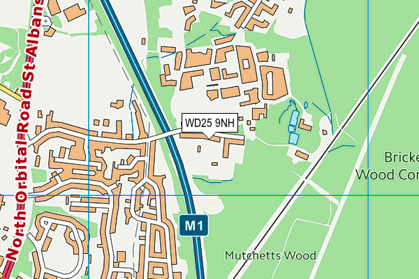 WD25 9NH map - OS VectorMap District (Ordnance Survey)