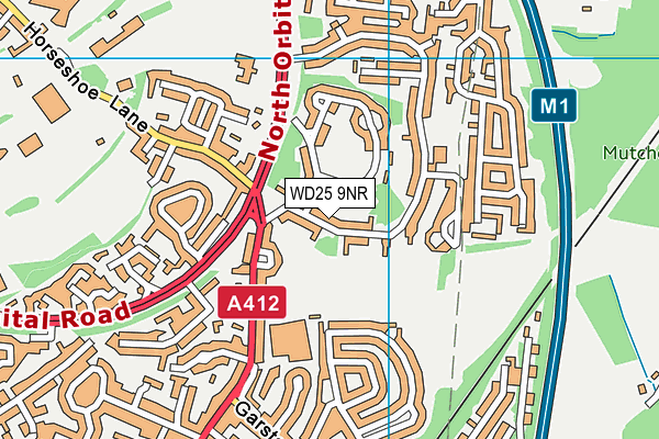 WD25 9NR map - OS VectorMap District (Ordnance Survey)