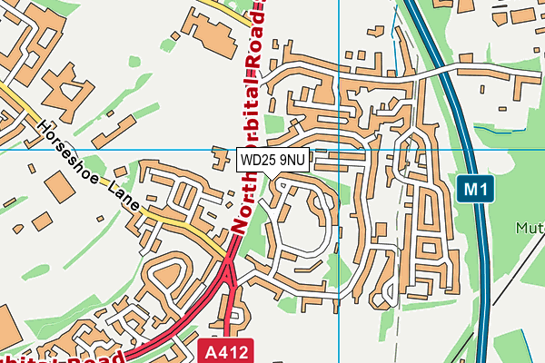 WD25 9NU map - OS VectorMap District (Ordnance Survey)