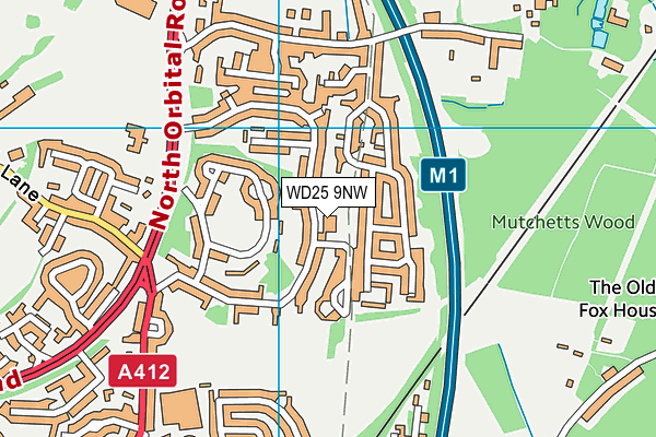 Coates Way JMI and Nursery School map (WD25 9NW) - OS VectorMap District (Ordnance Survey)