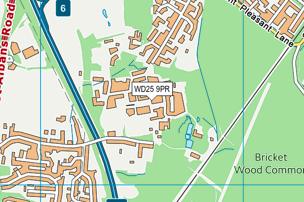 WD25 9PR map - OS VectorMap District (Ordnance Survey)