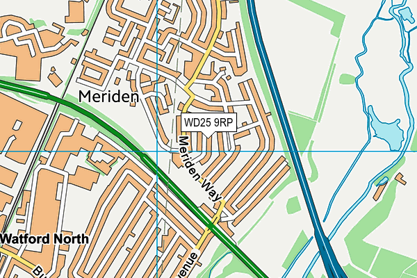 WD25 9RP map - OS VectorMap District (Ordnance Survey)