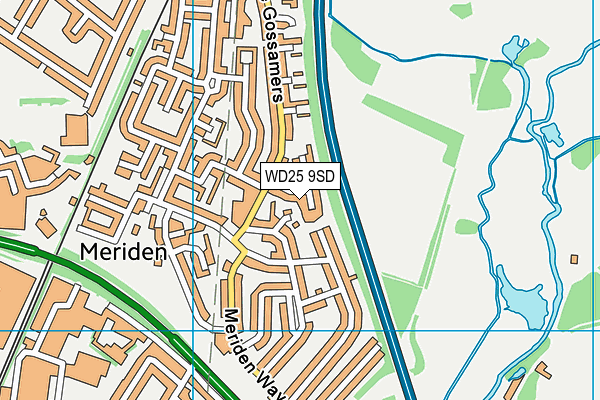 WD25 9SD map - OS VectorMap District (Ordnance Survey)