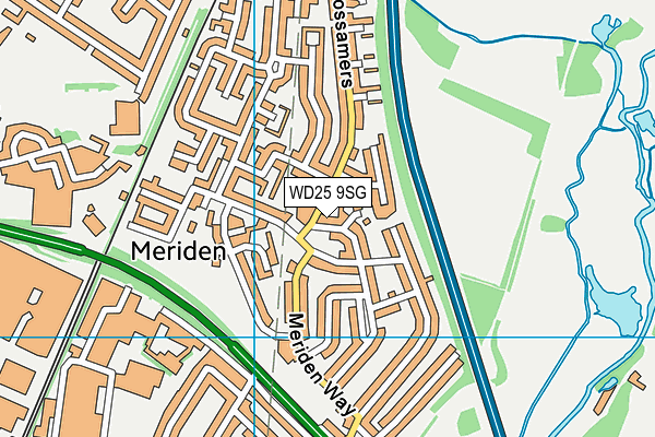 WD25 9SG map - OS VectorMap District (Ordnance Survey)