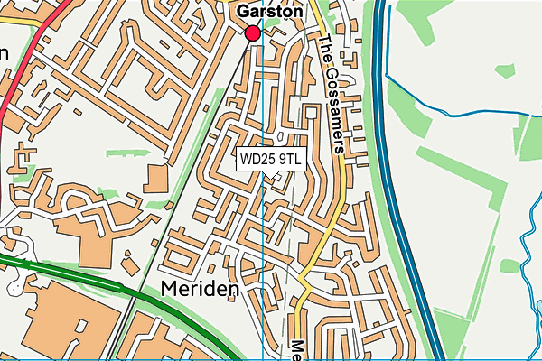 WD25 9TL map - OS VectorMap District (Ordnance Survey)