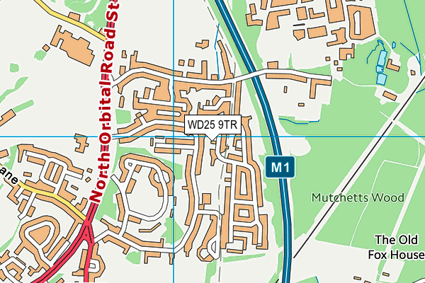 WD25 9TR map - OS VectorMap District (Ordnance Survey)