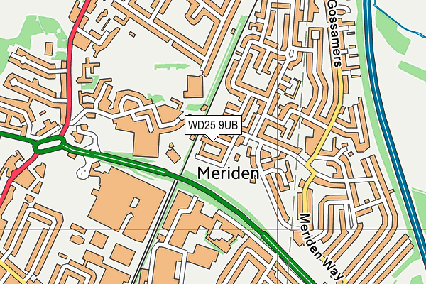 WD25 9UB map - OS VectorMap District (Ordnance Survey)