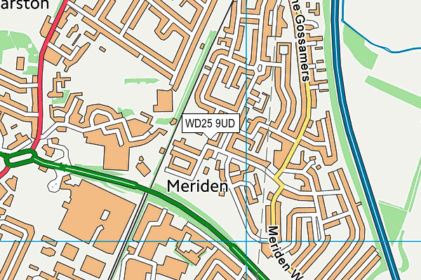 WD25 9UD map - OS VectorMap District (Ordnance Survey)