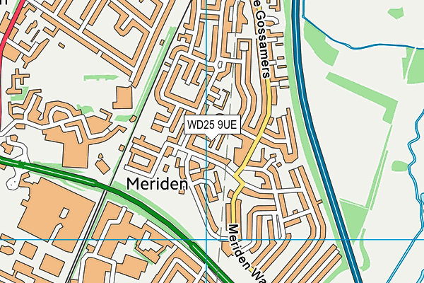 WD25 9UE map - OS VectorMap District (Ordnance Survey)
