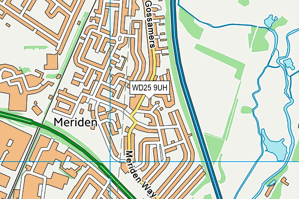 WD25 9UH map - OS VectorMap District (Ordnance Survey)