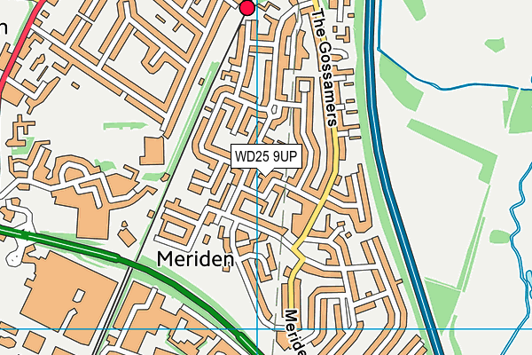 WD25 9UP map - OS VectorMap District (Ordnance Survey)