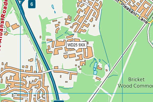 WD25 9XX map - OS VectorMap District (Ordnance Survey)