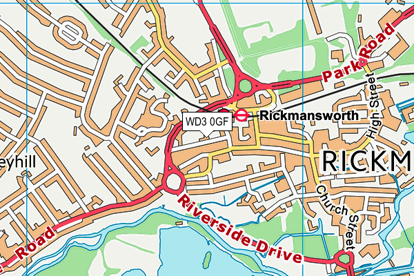 WD3 0GF map - OS VectorMap District (Ordnance Survey)