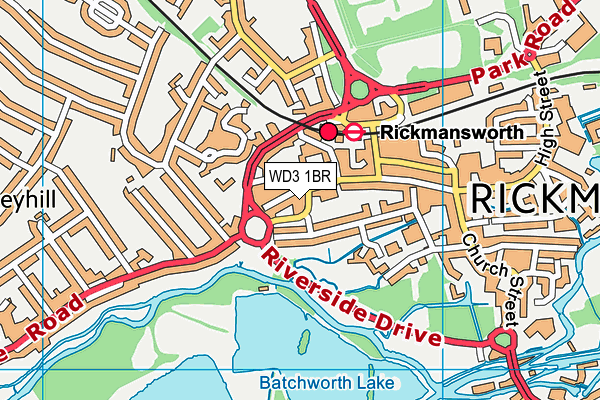 WD3 1BR map - OS VectorMap District (Ordnance Survey)