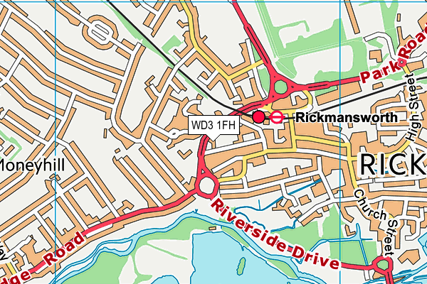 WD3 1FH map - OS VectorMap District (Ordnance Survey)