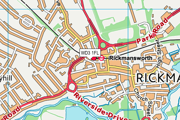 WD3 1FL map - OS VectorMap District (Ordnance Survey)