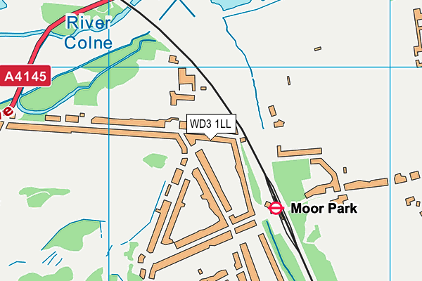 WD3 1LL map - OS VectorMap District (Ordnance Survey)