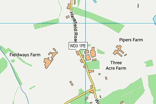 WD3 1PE map - OS VectorMap District (Ordnance Survey)