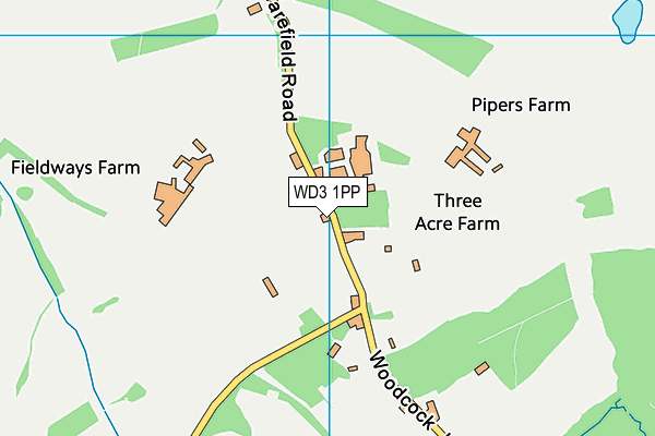 WD3 1PP map - OS VectorMap District (Ordnance Survey)