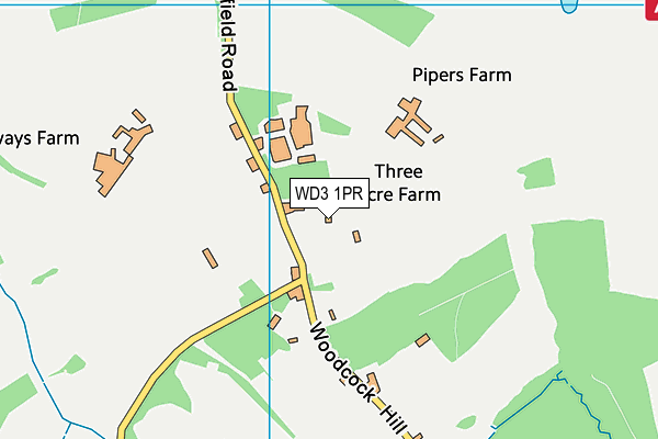 WD3 1PR map - OS VectorMap District (Ordnance Survey)