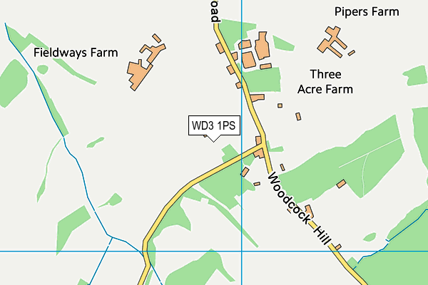 WD3 1PS map - OS VectorMap District (Ordnance Survey)