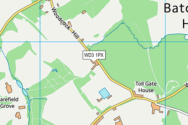 WD3 1PX map - OS VectorMap District (Ordnance Survey)