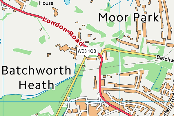 WD3 1QB map - OS VectorMap District (Ordnance Survey)