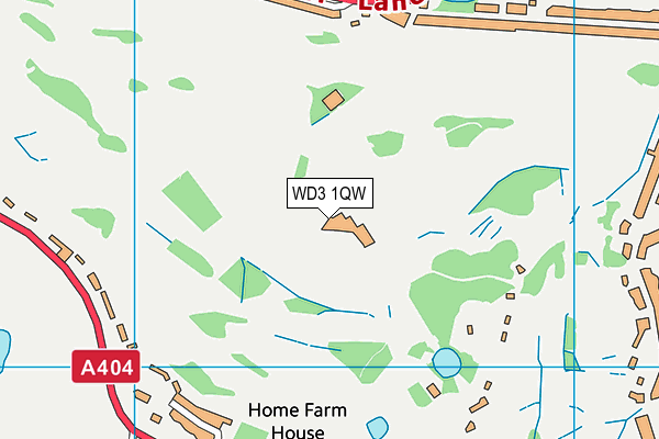 WD3 1QW map - OS VectorMap District (Ordnance Survey)